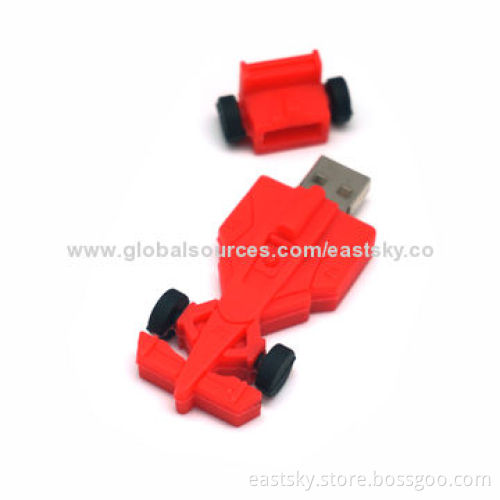 Custom F1 Car-shaped Thumb Drive, made of soft PVC material, OEM orders welcome